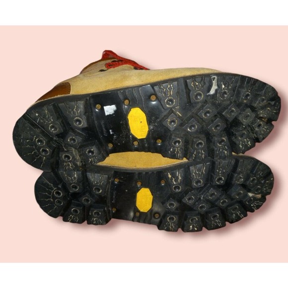 Vintage Trackers Hiking boots Mens 8 Brown Leather Red Lace Up - Picture 7 of 7